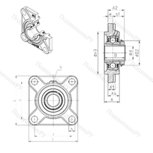 Подшипниковый узел шариковый радиальный UKFS 316H от производителя  SNR