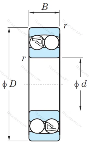 Двухрядный шариковый подшипник 2304 MG от производителя  KOYO