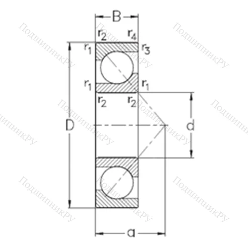 Подшипник шариковый радиально-упорный 7308-BE-TVP