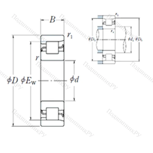 Подшипник роликовый радиальный NF 320