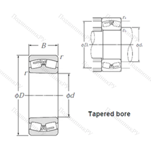 Подшипник роликовый радиальный самоцентрирующийся 23936K от производителя  NTN