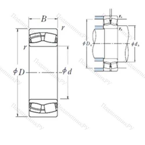 Подшипник роликовый радиальный самоцентрирующийся 23022CDE 4