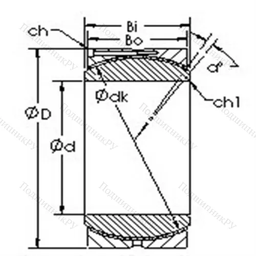 Подшипник скольжения сферический GEH 320HC от производителя  AST