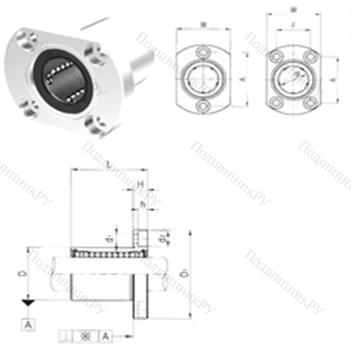 Подшипник шариковый линейный LMH 16 от производителя  Samick