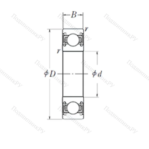 Подшипник шариковый радиальный 6202-5/8-2RSNR