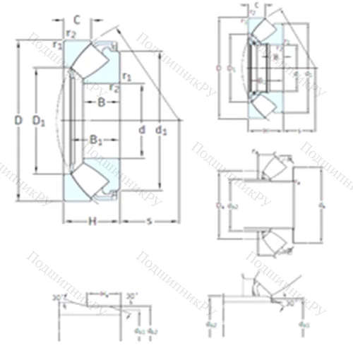 Подшипник роликовый упорно-радиальный 29430E от производителя  SKF