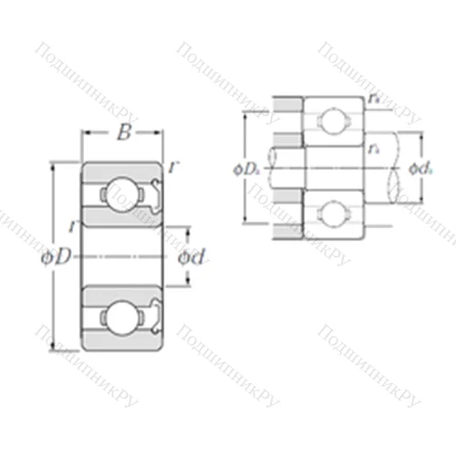 Подшипник шариковый радиальный WBC 6-12Z