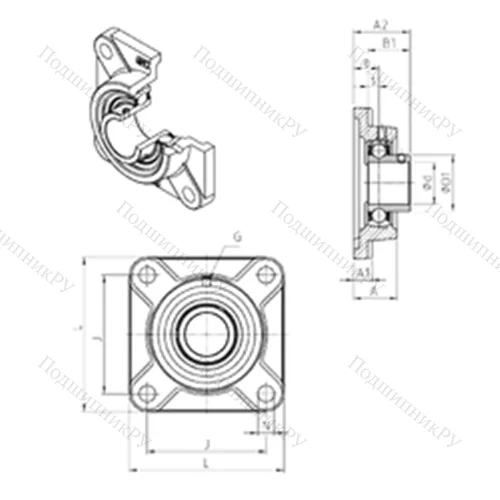 Подшипниковый узел шариковый радиальный USF 203 от производителя  SNR