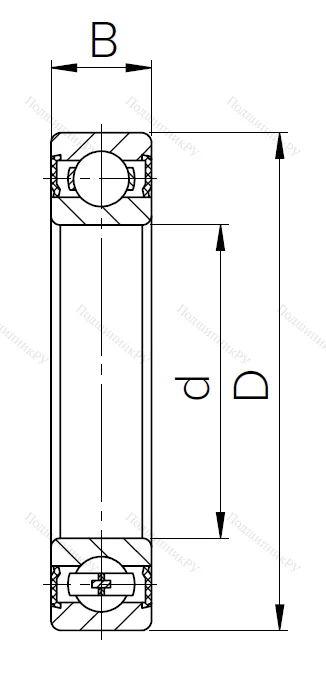 Шариковый однорядный подшипник 180203 T (6203 2RST) в Казани