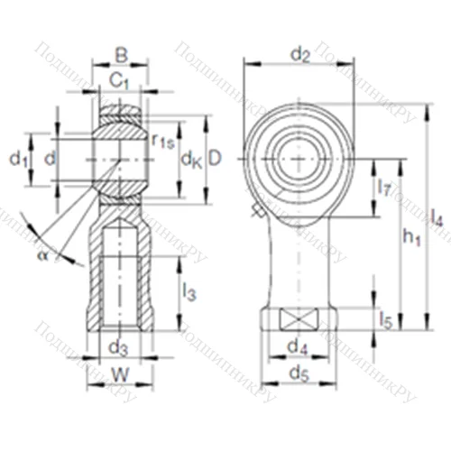 Подшипник скольжения сферический GIKR 22 PB