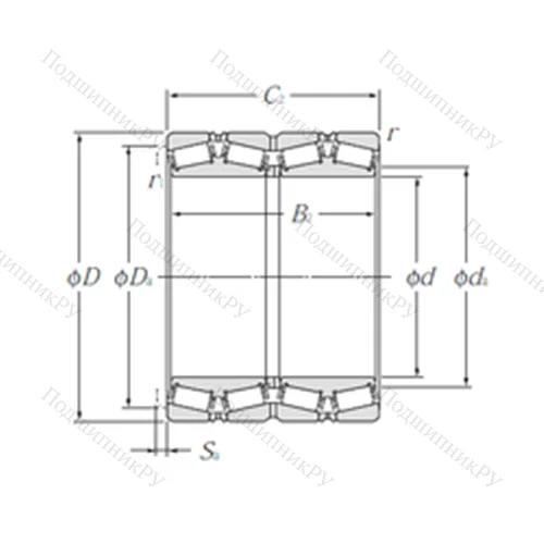 Подшипник роликовый радиально-упорный E-HM 261049D/HM 261010/HM 261010D от производителя  NTN