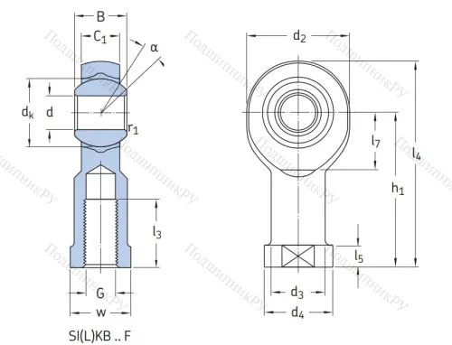 Шарнирная головка с внутренней правой резьбой SIKB 6 F в Казани