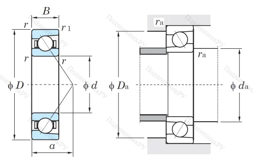 Однорядный шариковый подшипник 7017 FY (46117 Л  ГОСТ) от производителя  KOYO