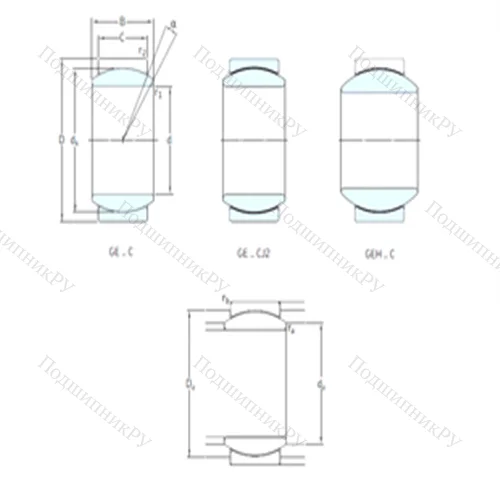 Подшипник скольжения сферический GEH 30TXE-2LS от производителя  SKF