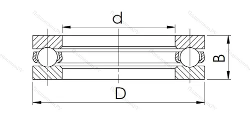 Упорный шариковый подшипник 8208 (51208) в Казани