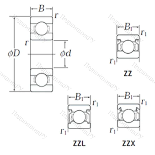 Подшипник шариковый радиальный WOB 67 ZZX