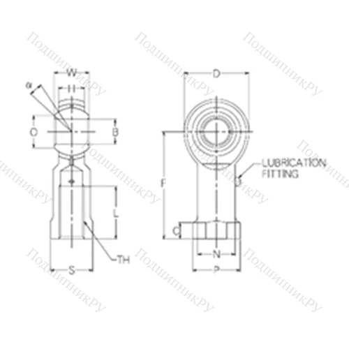 Подшипник скольжения сферический PR 10