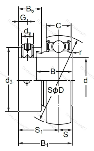 Корпусный подшипник SA 208 (AEL 208) в Казани