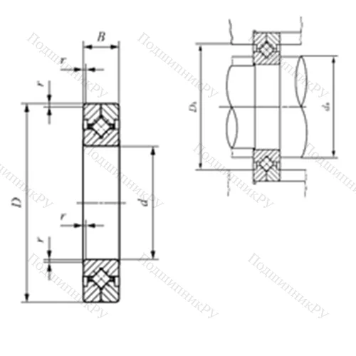 Подшипник роликовый упорно-радиальный с четырехточечным контактом CRBC 5013 от производителя  IKO