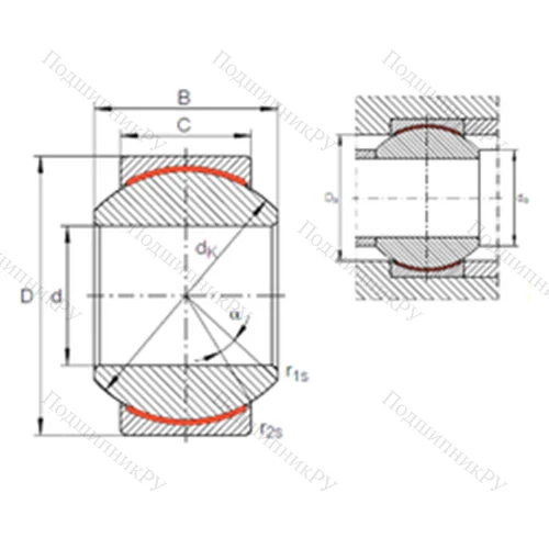 Подшипник скольжения сферический GE 30 PW от производителя  INA Подшипник скольжения сферический GE 30 PW от производителя  INA