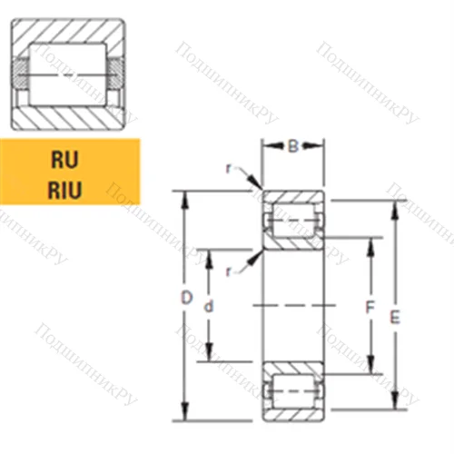 Подшипник роликовый радиальный 100RIU 433 от производителя  TIMKEN