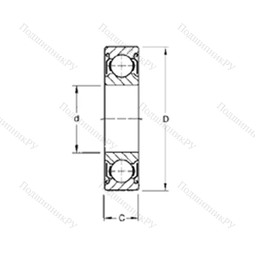 Подшипник шариковый радиальный 302KDD