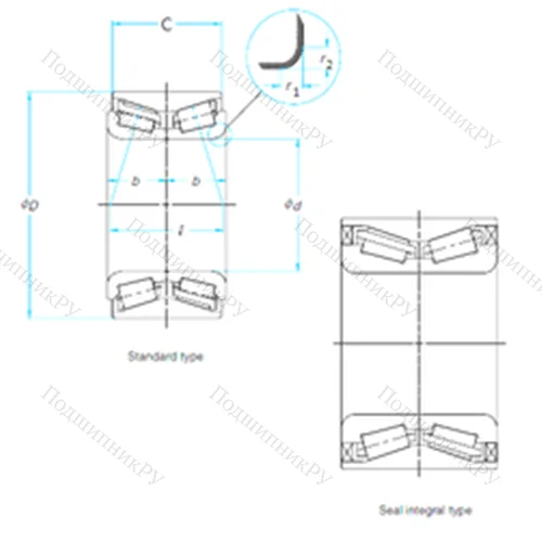Подшипник роликовый радиально-упорный 46T 080704X от производителя  KOYO