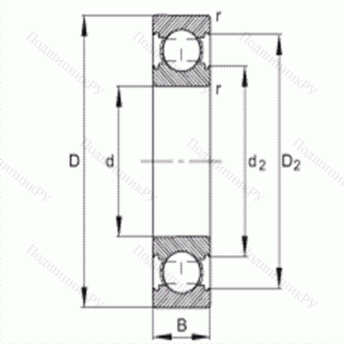 Подшипник шариковый радиальный 6201-C от производителя  FAG Подшипник шариковый радиальный 6201-C от производителя  FAG