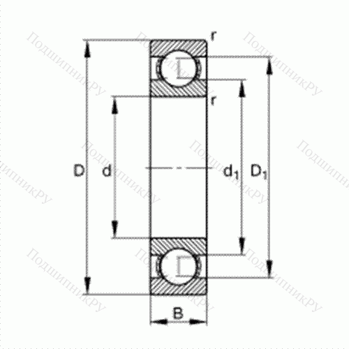 Подшипник шариковый радиальный 61860-M от производителя  FAG Подшипник шариковый радиальный 61860-M от производителя  FAG