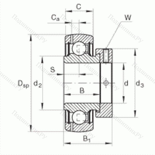 Подшипник шариковый закрепляемый GRAE 20-NPP-B от производителя  INA Подшипник шариковый закрепляемый GRAE 20-NPP-B от производителя  INA