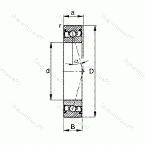 Подшипник шпиндельный HSS 7020-C-T-P 4S от производителя  FAG Подшипник шпиндельный HSS 7020-C-T-P 4S от производителя  FAG