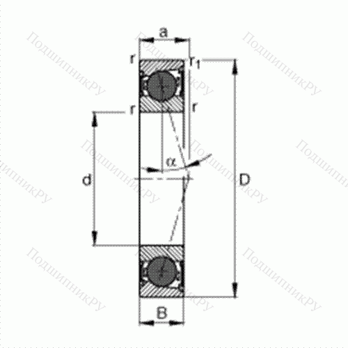 Подшипник шпиндельный HCB 7202-C-2RSD-T-P 4S от производителя  FAG Подшипник шпиндельный HCB 7202-C-2RSD-T-P 4S от производителя  FAG
