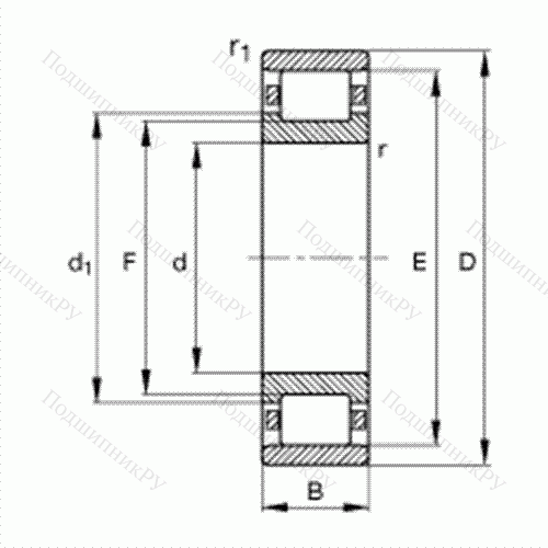 Подшипник роликовый радиальный N 222-E-TVP 2 от производителя  FAG Подшипник роликовый радиальный N 222-E-TVP 2 от производителя  FAG