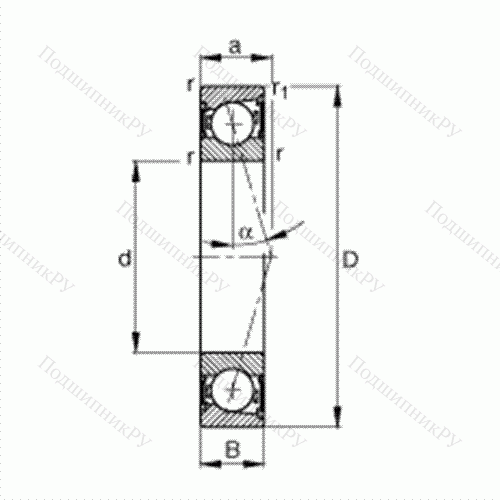 Подшипник шпиндельный B 7210-C-2RSD-T-P 4S от производителя  FAG Подшипник шпиндельный B 7210-C-2RSD-T-P 4S от производителя  FAG