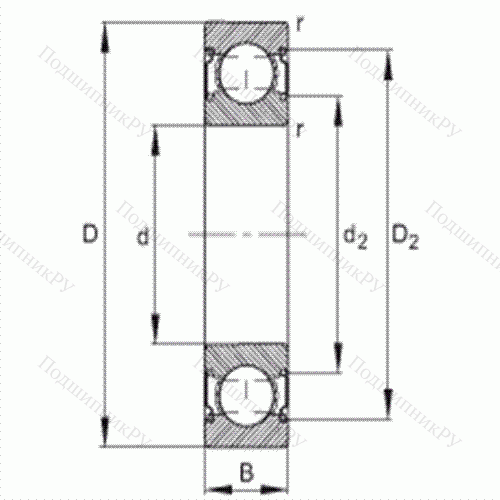Подшипник шариковый радиальный 6000-C-2Z от производителя  FAG Подшипник шариковый радиальный 6000-C-2Z от производителя  FAG