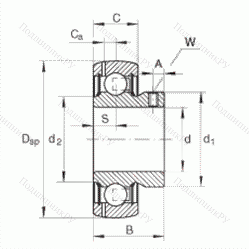 Подшипник шариковый закрепляемый GAY 40-NPP-B