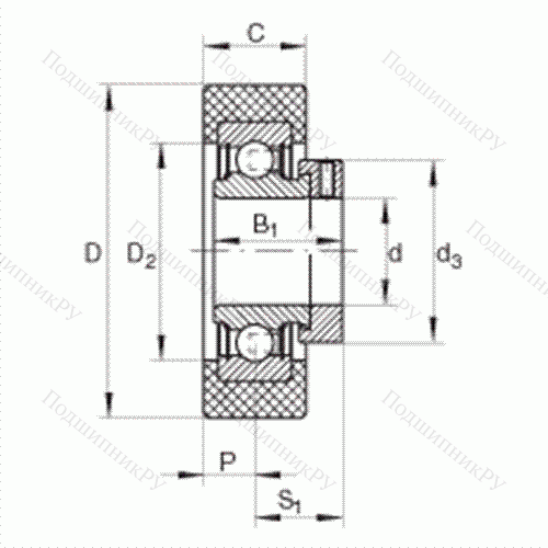 Подшипник шариковый закрепляемый RCSMB 25/65-FA 106 от производителя  INA Подшипник шариковый закрепляемый RCSMB 25/65-FA 106 от производителя  INA