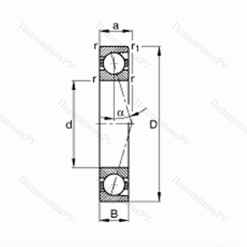 Подшипник шпиндельный B 7015-C-T-P 4S от производителя  FAG Подшипник шпиндельный B 7015-C-T-P 4S от производителя  FAG