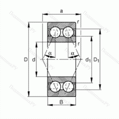 Подшипник шариковый радиально-упорный 3213-BD-TVH от производителя  FAG Подшипник шариковый радиально-упорный 3213-BD-TVH от производителя  FAG
