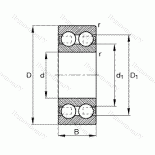 Подшипник шариковый радиальный 4304-B-TVH от производителя  FAG Подшипник шариковый радиальный 4304-B-TVH от производителя  FAG